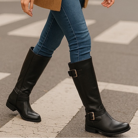 Baretraps Carmen Black Knee-High Boots | Size 8.5 | Vegan Leather | NWT - Picture 1 of 12